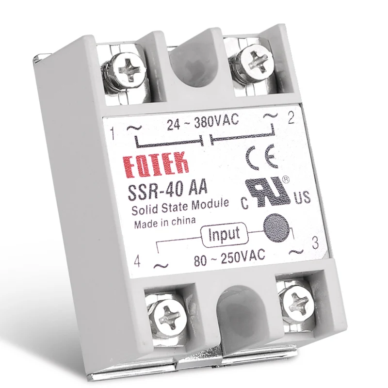 Однофазное твердотельное реле AC-AC SSR 10A 20A 40A SSR-10AA 80-250 В переменного тока до 24-380 В переменного тока SINOTIMER Rele
