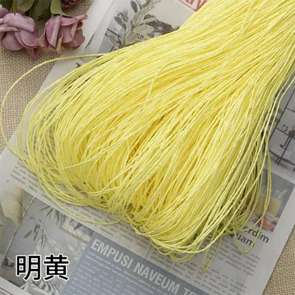 bright yellow 500 г/лот соломенная пряжа из рафии, пряжа для вязания «сделай сам», летняя соломенная шляпа, сумки, подушки, корзины, материал, ручная пряжа - Цвет: bright yellow