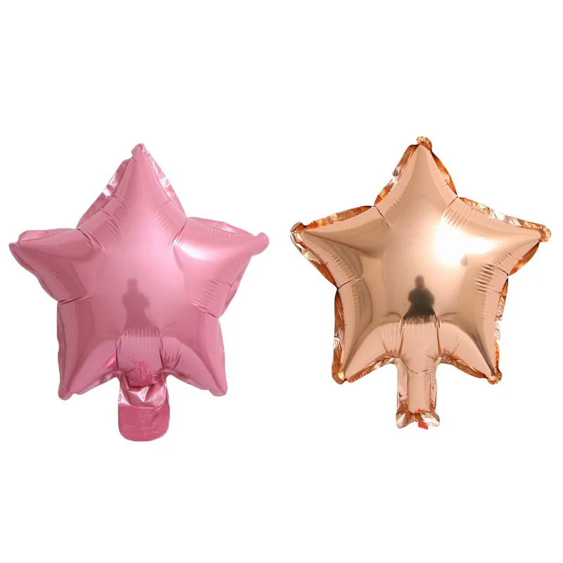 rose gold pink 10 шт 10 дюймов пятиконечная звезда фольгированный шар для душа ребенка детский день рождения вечеринка Свадьба Декор поставки детские шары globos - Цвет: rose gold pink