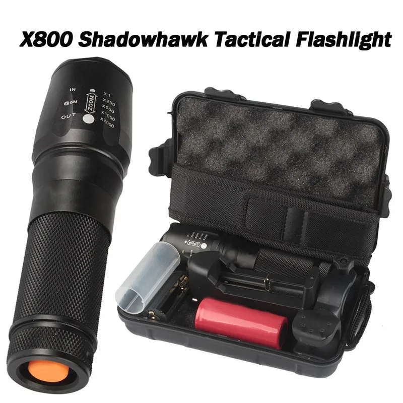 

6000lm T6 X800 G700 Genuine Shadow Hawk Tactical Flashlight LED Zoom Torch 5Modes Super Bright Durable Lamp Bicycle Light
