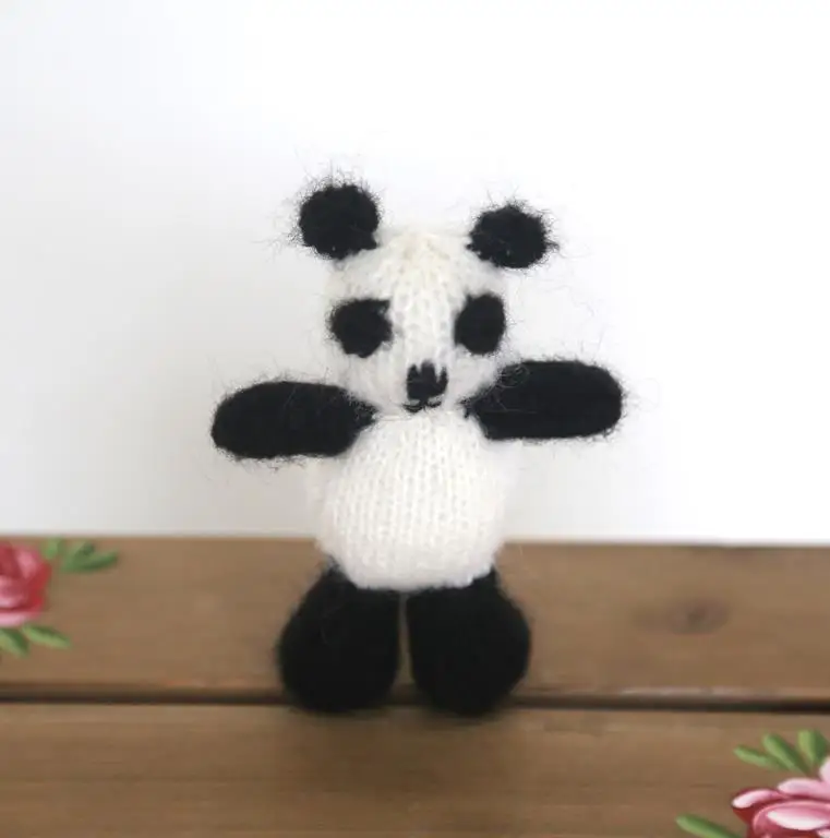Panda Маленькая тварь набивная плюшевая игрушка медведь игрушка для фотосъемки реквизит детская игрушка медведь реквизит для фотосессии новорожденный животное кукла - Цвет: Panda