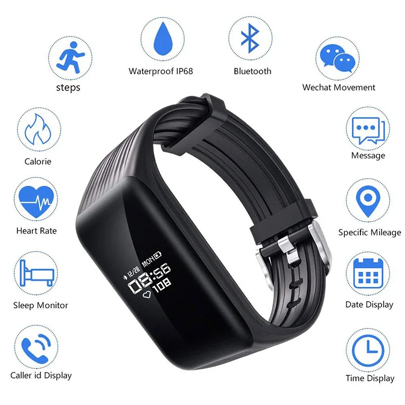 Умный Браслет K1 с пульсометром спортивный трекер для iOS и Android дропшиппинг |