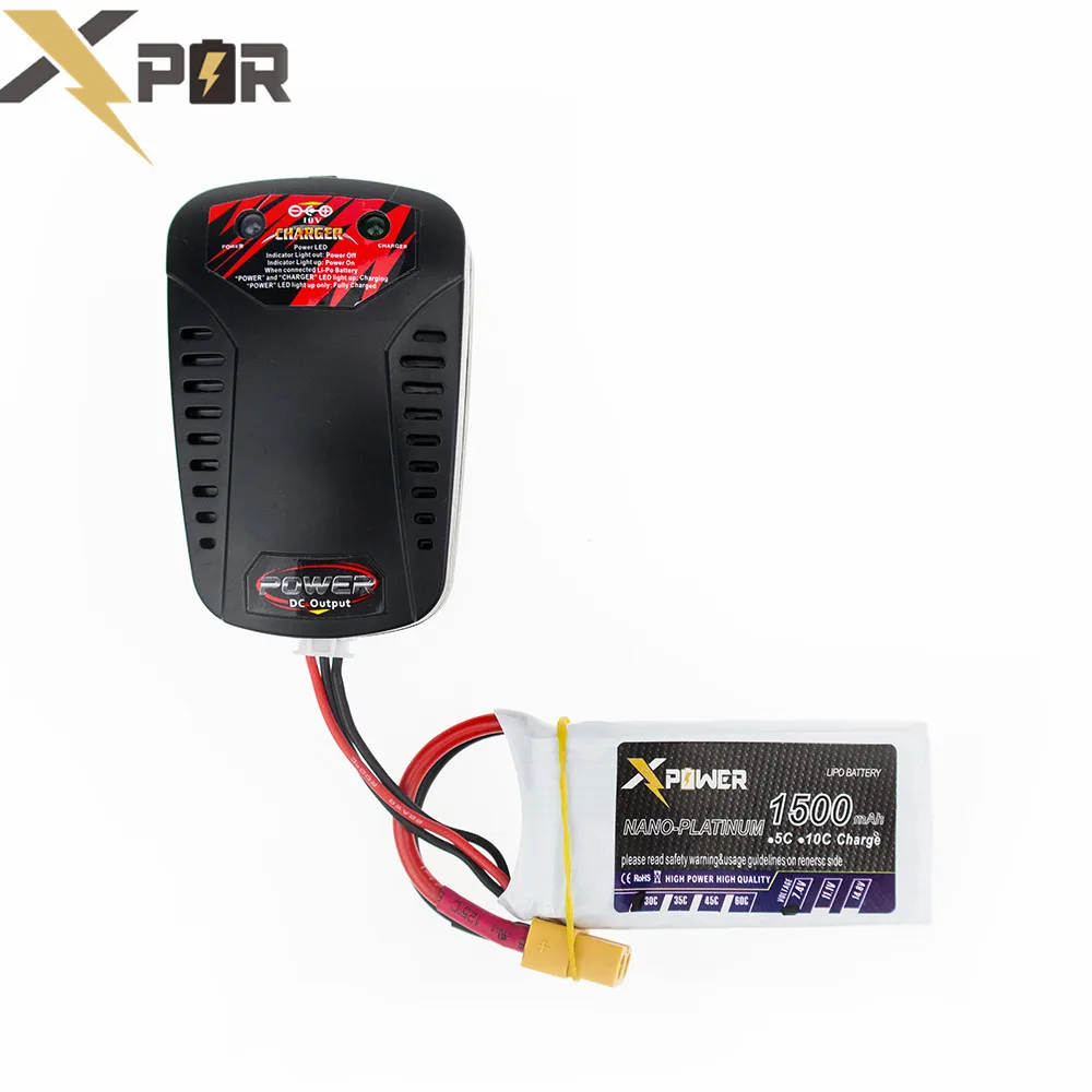 3 шт. Drone Bateria 7 4 В 1500 мАч XT60/T Li po 2S батареи с быстрым зарядным устройством в 1 кабель