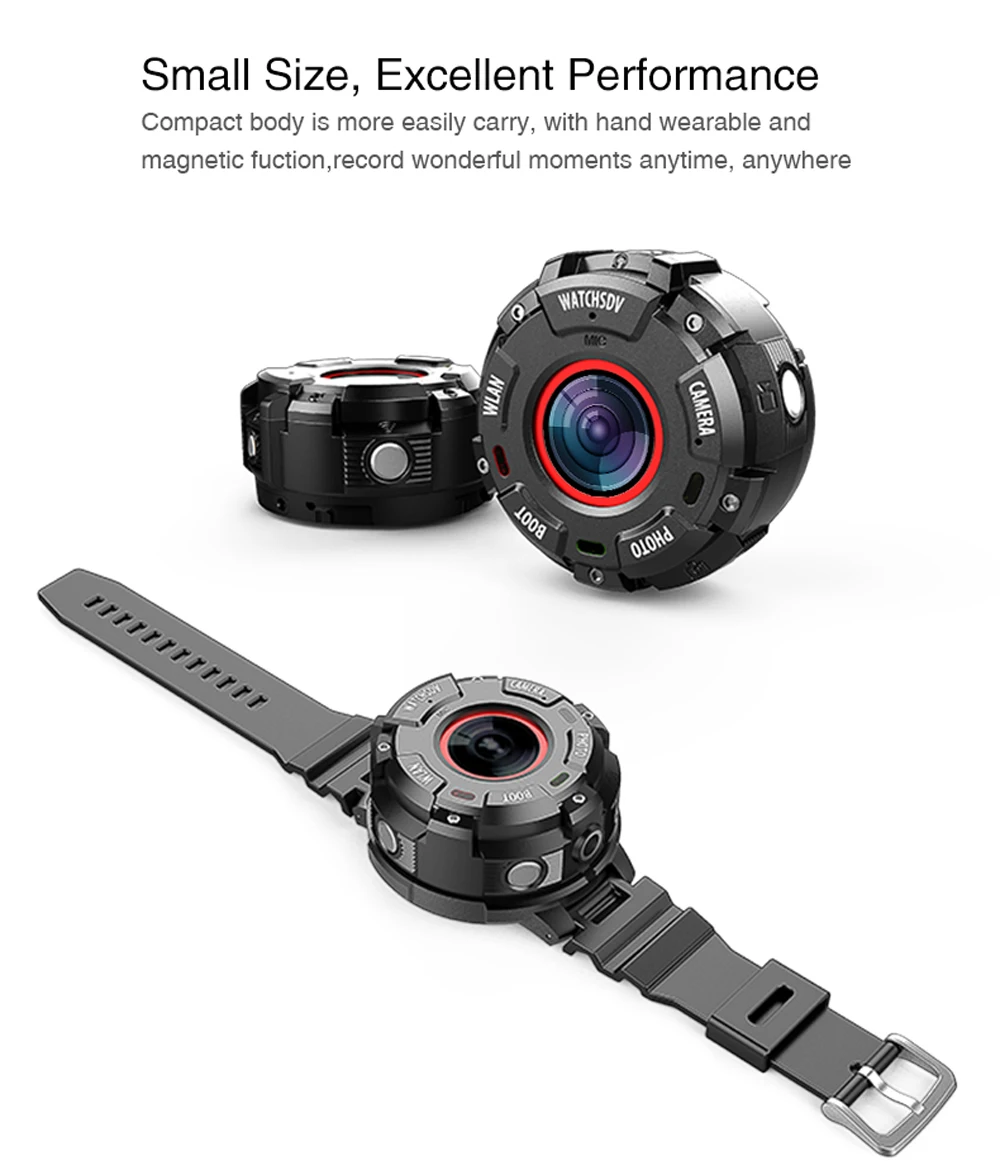 KOMERY Мини спортивная экшн-Камера HD1080P WiFi Водонепроницаемая 30M DV 5 шт. широкоугольные объективы ночная съемка Смарт-часы камера