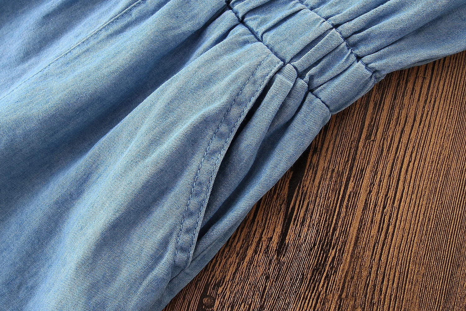 Детский комбинезон для маленьких девочек короткий джинсовый с оборками летняя