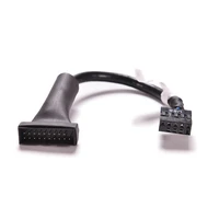 1pc black usb 2 0 9 pin housing male to motherboard usb 3 0 20pin female adaptor cable adapter for pc computer