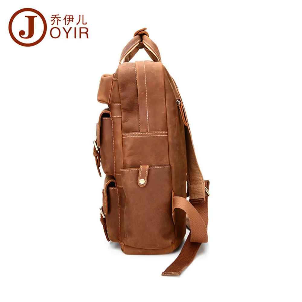 JOYIR Винтажный Мужской рюкзак из натуральной воловьей кожи большой повседневный с