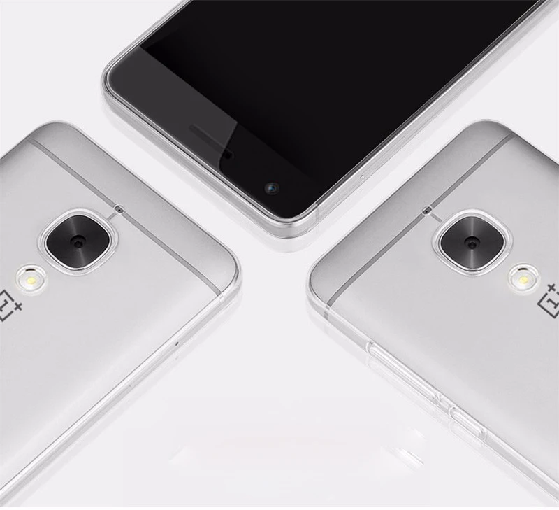HC17 Для Oneplus 3 Случай 5.5 дюймов Прозрачный TPU Крышка Три Мягкий Ультра Тонкий Crystal Clear