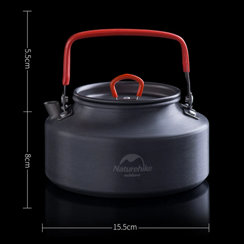 Naturehike 1.1L чайник алюминиевый горшок для воды с сумкой переноски компактный и