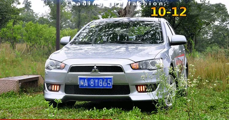 EOsuns led drl Дневной ходовой светильник+ противотуманная фара для Mitsubishi Lancer-ex 2010-2012 с желтыми поворотниками и синим ночным светильник