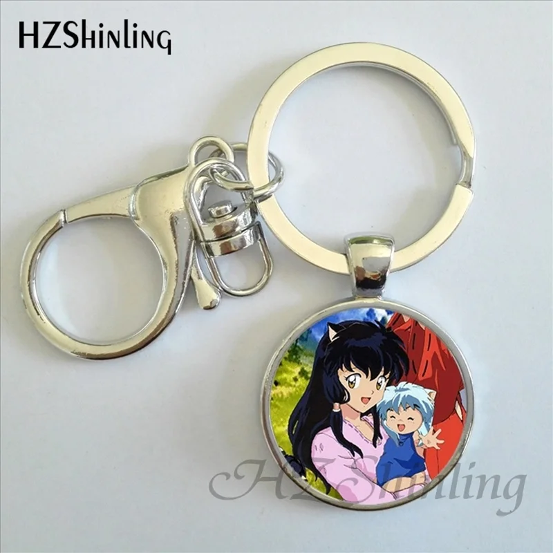 9 Inuyasha и Кагоме, брелки для ключей, мультфильм Стекло стимпанк ювелирные изделия для Для женщин Косплэй утверждающий кулон автомобильный брелок - Цвет: 9