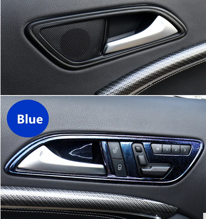 Внутренняя дверная чаша из углеродного волокна ABS 4 шт. для Mercedes Benz CLA(13 18) GLA(13 15) A(13