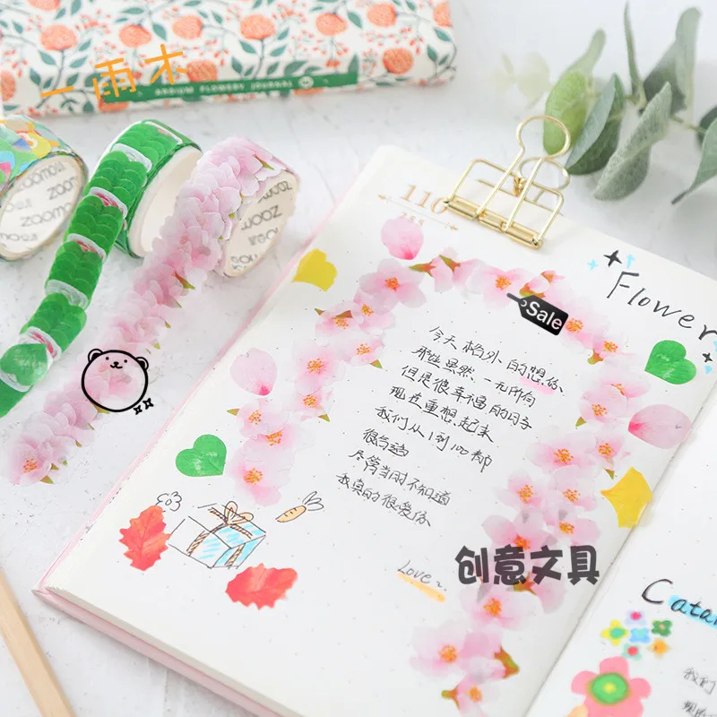 

1 pcs Washi Tapes DIY Creative petals Japanese Paper Masking tape Decorative Adhesive Tapes Scrapbooking Stickers