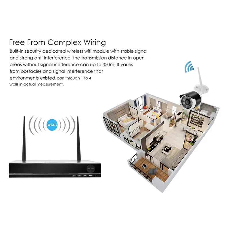 Wistino HD 720 P 8CH Беспроводной NVR Камера Наборы Открытый Wi Fi Безопасности IP CCTV Системы
