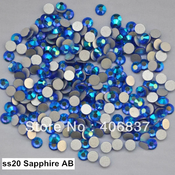Бесплатная доставка! 1440 шт./лот ss20 (4 8 5 0 мм) Sapphire AB плоская задняя крышка без
