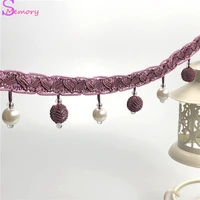 12m crystal beads curtain trim lace tassels europe curtain hanging ball tie back straps holders accessories home decoration