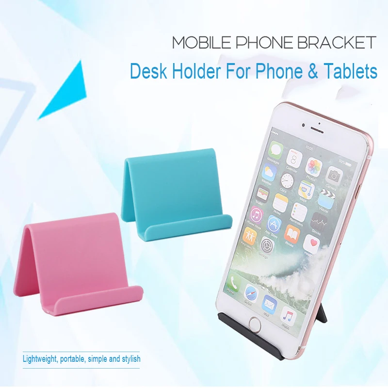 Mobile Phone Holder Table Desktop Stand Plastic Desk Mount Candy Color Mini Portable Holder Universal Bracket For Smartphone