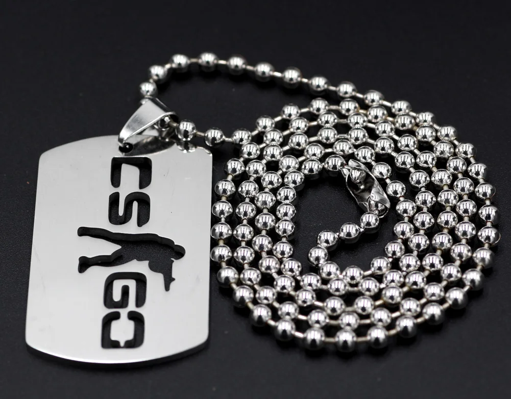 Youe shone нержавеющая игра CSGO стальная Ссылка для мужчин аниме Neckless мужской Collier Homme