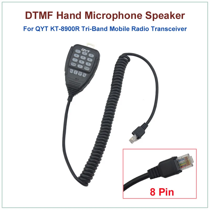 Оригинальный QYT 8-контактный DTMF ручной микрофон для KT-8900R KT8900R трехдиапазонный