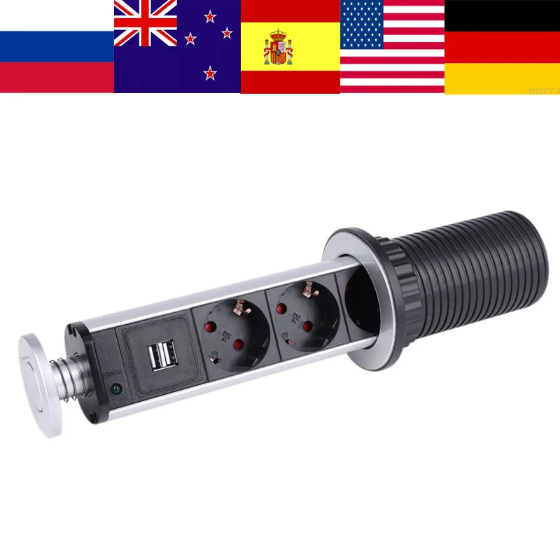 Выдвижные электрические розетки 3/4 2 USB электрическая розетка кухонная