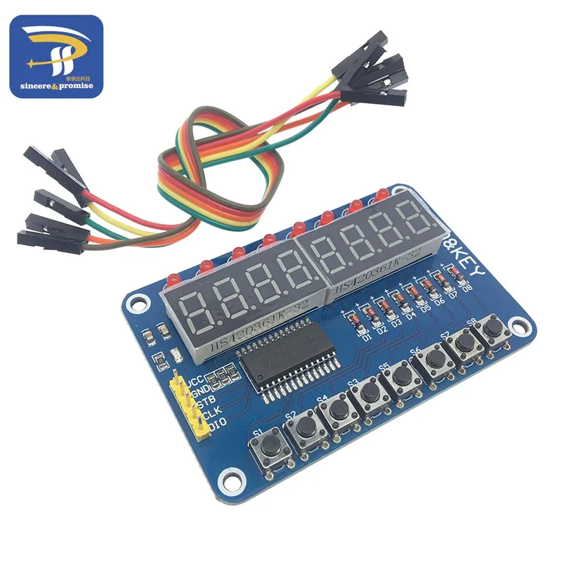 Дисплей для ключей AVR новый 8-битный цифровой светодиодный модуль TM1638 1 шт. |