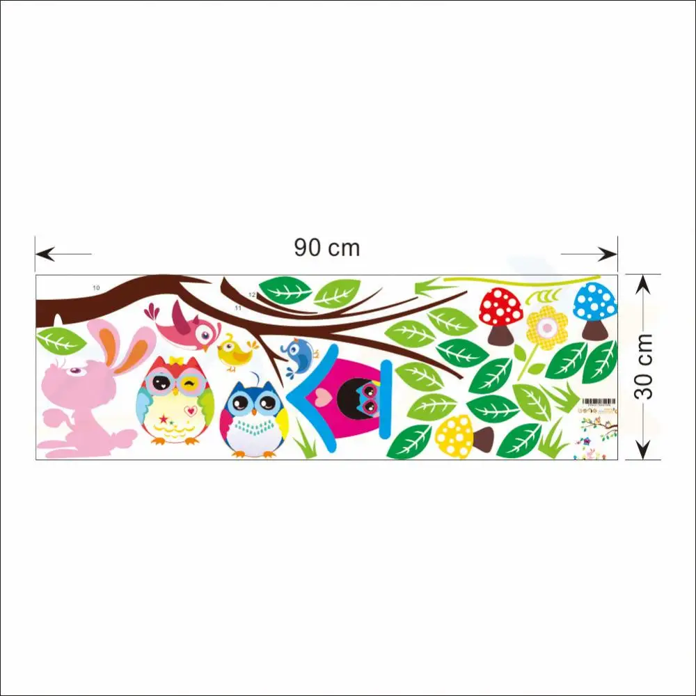 Милые совы играющие на дереве настенные наклейки украшение для дома в детскую