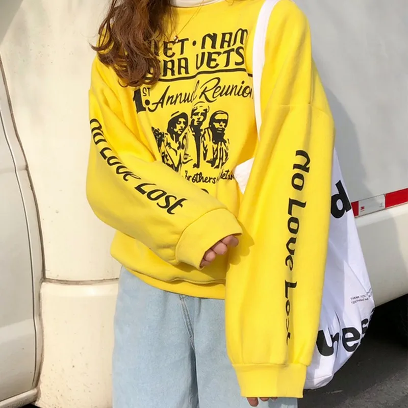 2018 Новый AutumnWinter Harajuku печати плюс толстый бархат толстовка для Для женщин шею