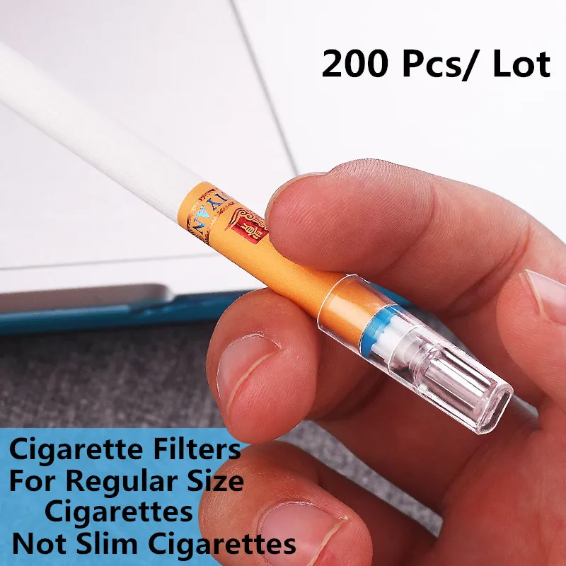 

200 PCS A Box Regular Size Cigarette Tar Health Filters Holder Food Grand Plastic Disposable Cigarette Holder Mouthpieces Filter