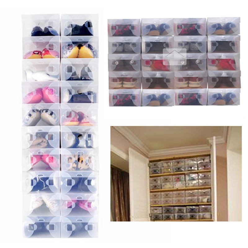 20 шт. пластиковые прозрачные коробки органайзеры для обуви|organizer box|shoes organizer boxplastic