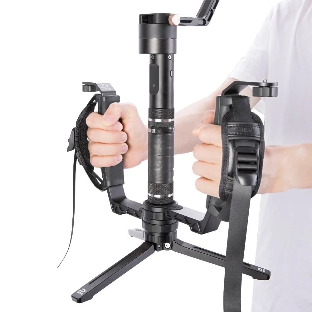 ZHIYUN официальный кран 2 Gimbal аксессуары комплект Ручка L кронштейн трансмаунт мини двойной захват для Светодиодный светильник/микрофон/монитор