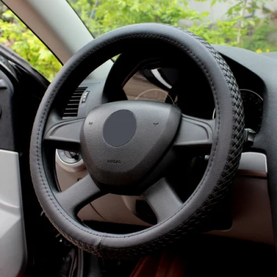 FXPT010 Black Настраиваемый авто чехол рулевого колеса автомобиля Чехол кожаный черный Рутиловый Плетеный 38 см 36 см 42 см 45 см оплетка для большинства автомобилей Стайлинг - Название цвета: FXPT010 Black