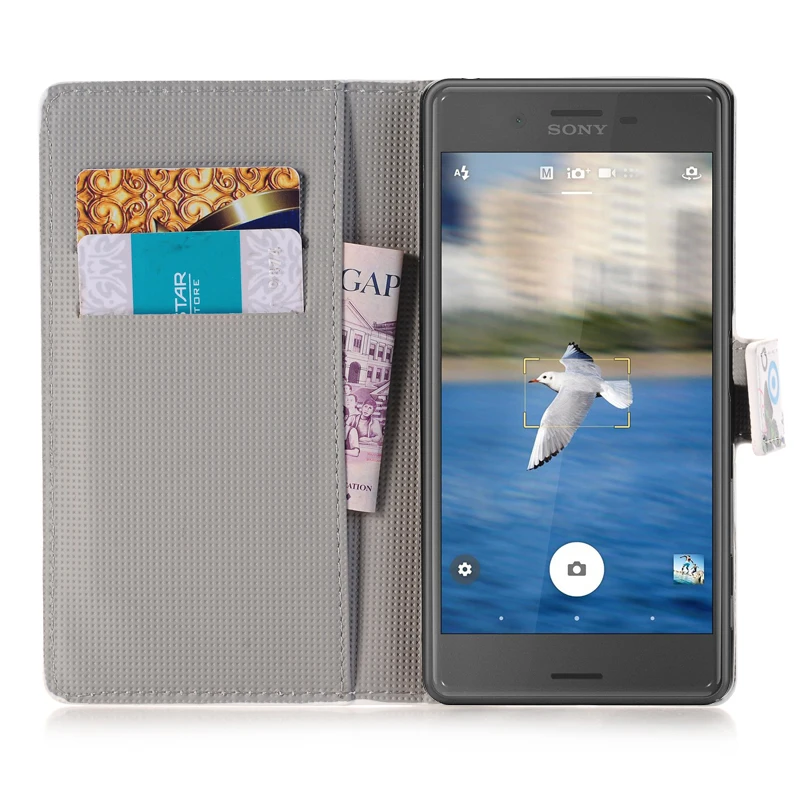 Чехол для телефона из ПУ кожи с откидной крышкой и бабочкой sony Xperia XA z1 z2 Z3 Z4 Z5 Compact M2