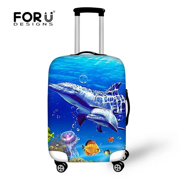 H5937 FORUDESIGNS/Забавный чехол с изображением животных дельфина для багажника подходит для 18-30 дюймовых чехлов Толстая эластичная Защитная защита от пыли для багажа - Цвет: H5937
