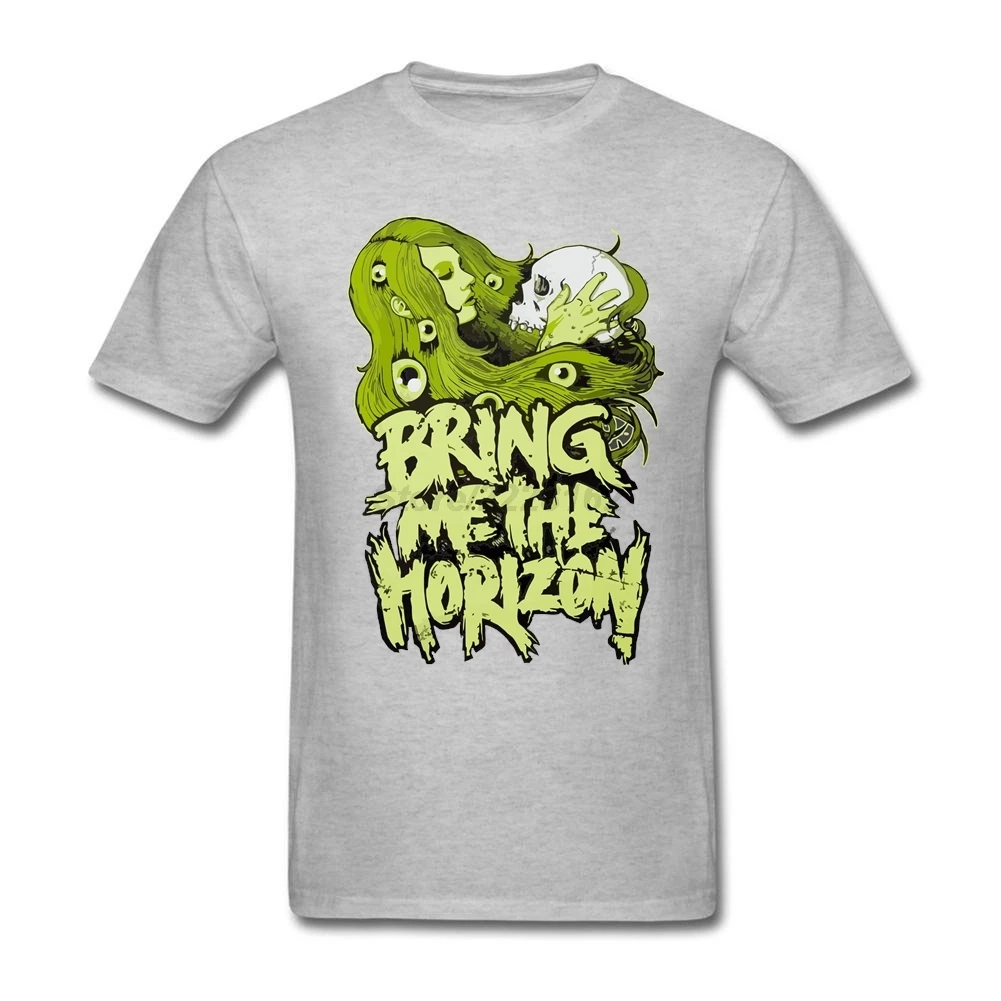 Футболка мужская с надписью Bring Me the Horizon хлопковая тенниска в стиле ретро