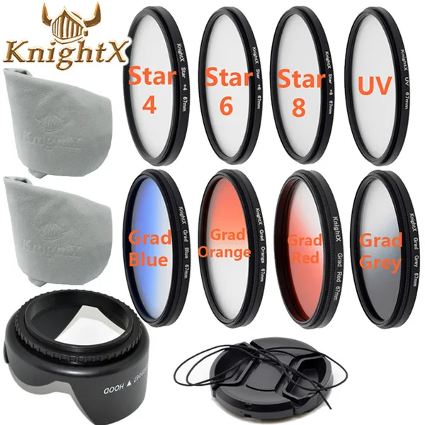 8 Filter 12in1 E KnightX крупным планом макрообъектив SLR Комплект UV CPL градиентный фильтр для canon 600d 700d nikon d5200 d5300 d5500 sony 52 мм 58 мм 67 мм - Цвет: 8 Filter 12in1 E