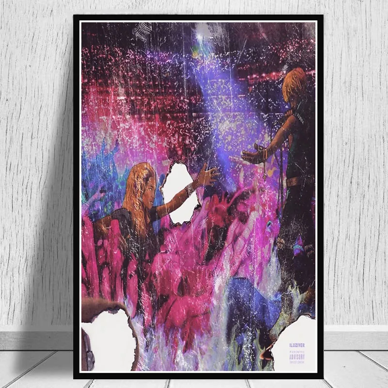 Печатный постер Картина на холсте Lil Uzi Vert Luv Is Rage Rapper музыкальный альбом в стиле