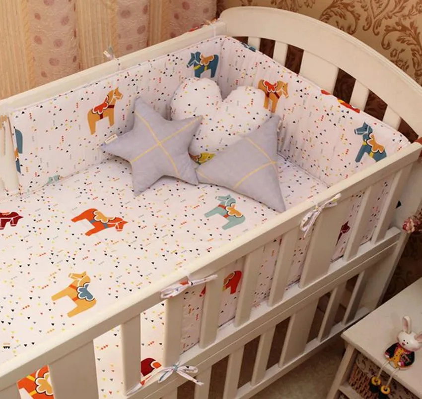 200*28 CM Baby Bed Bumper One Piece Anti-collision Cotton Prints Cot Infant Filling Bedding | Мать и ребенок