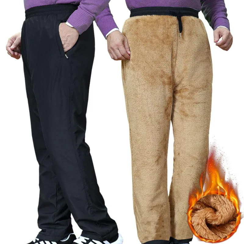 Новые зимние двухслойные плотные мужские брюки-карго Теплые Мешковатые