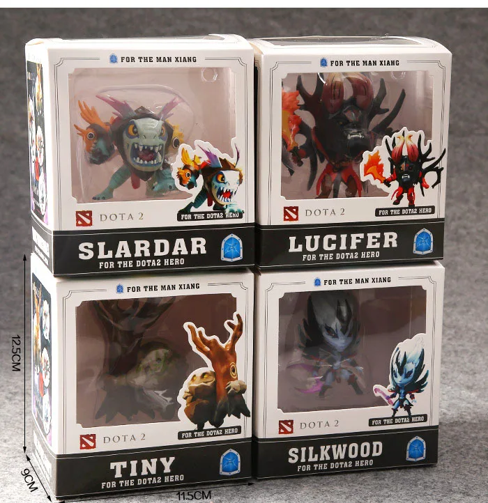 4 шт./компл. Dota 2 игры рисунок Игрушки slark крошечные doom штучной упаковке PVC Фигурки