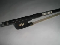 1 pc full black carbon fiber viola bow ebony frog with carved flower inlay