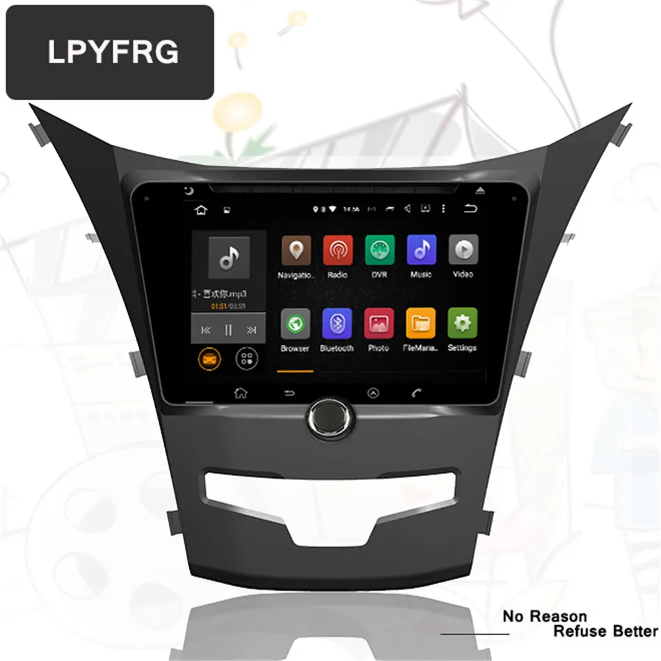 Octa core android 10 0 автомобильный DVD GPS навигатор для SsangYong Korando Actyon 2014 2015 17 автомобильное