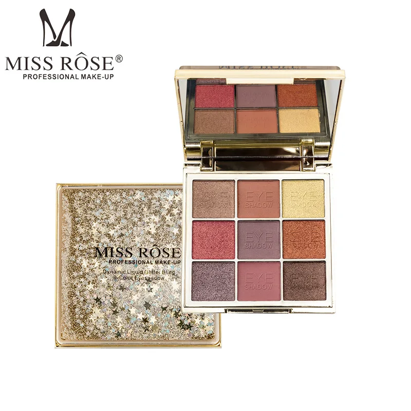 9 цветов/набор блестящие тени для век модные женские макияжа золотые коричневые