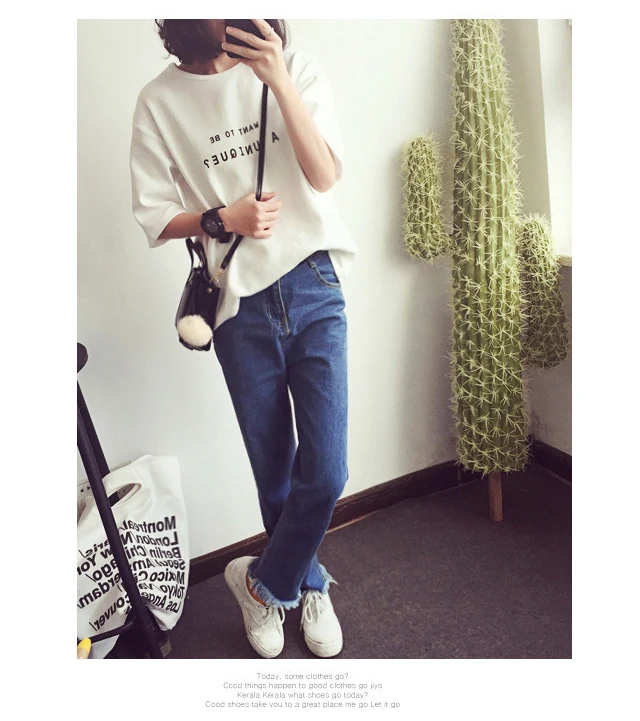 Summer Short Sleeve Soft T-Shirt New O-Neck Letter Print Loose Women T-Shirts Girls Lady T-Shirt Casual Student Tops Tee