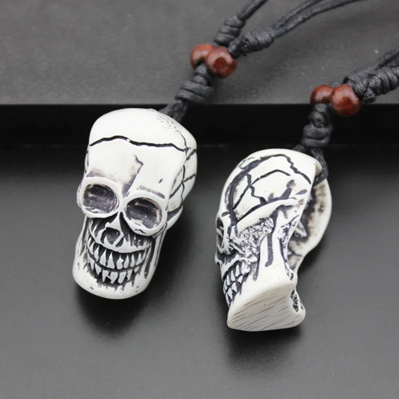 1 шт. кость тибетского яка резной череп тотемная подвеска ожерелье талисман