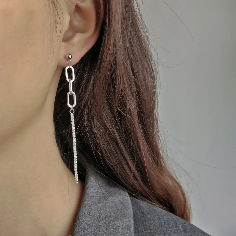 Ассиметричные серьги-подвески с кисточками неправильной формы висячие