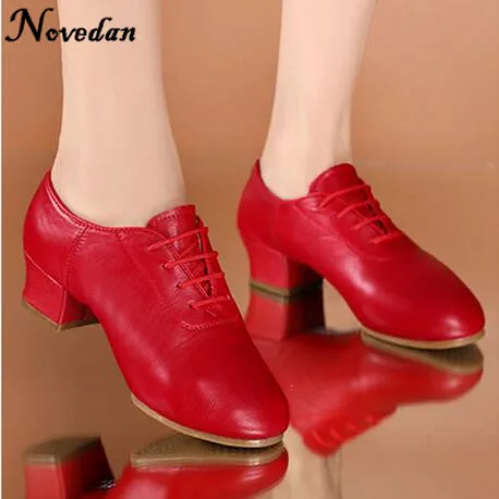 Мужские туфли для латинских танцев красные черные с раздельной подошвой