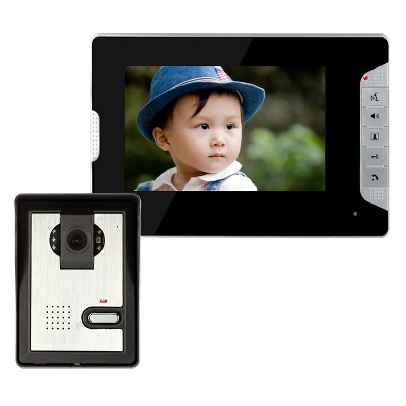 

7 Inch Wired Waterproof Video Door Phone Intercom System kit For Home Security