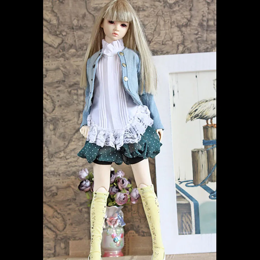Cateleya 1/3 Msd Dz Bjd Sd Dd Dddy кукла использует одежду джинсовая куртка + белая кружевная