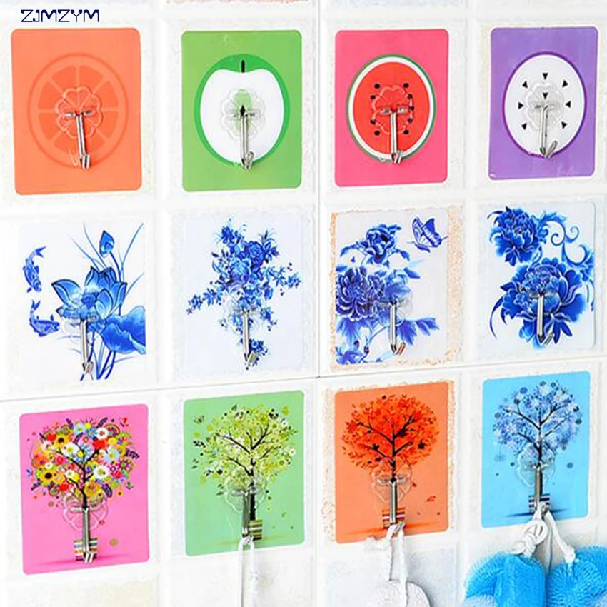

4 pcs /Set Stainless Steel Adhesive Sticky Hooks Wall Storage Hanger New