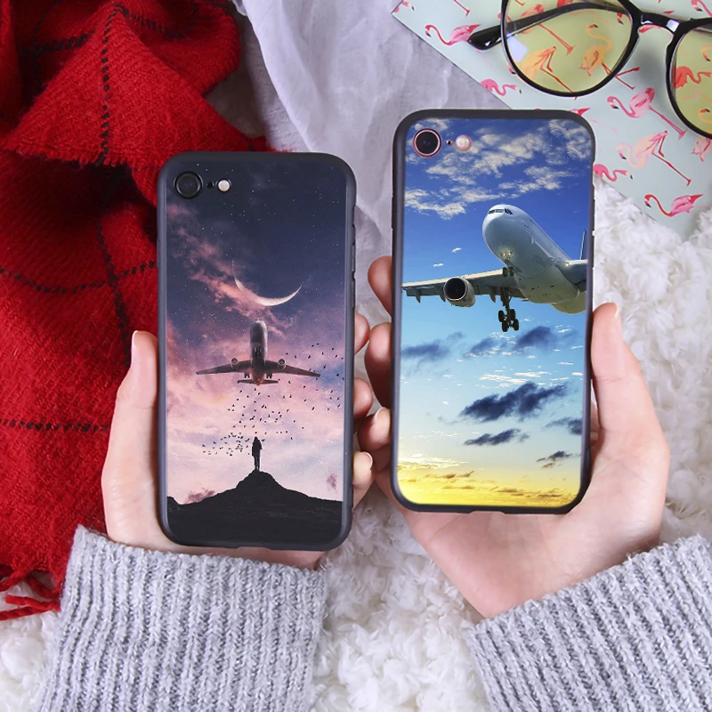 Авиационный самолет Летающий Дорожный Чехол для телефона iphone7 8 Plus Мягкий